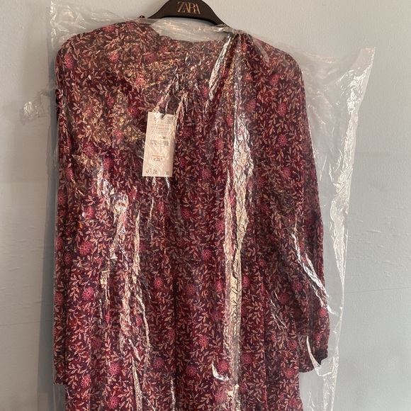 Zara Dress Shiny Print Floral - Picture 1 of 3